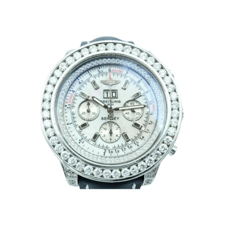 Breitling Bentley Stainless Steel Mother of Pearl Diamond Dial A44382