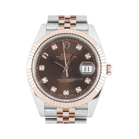 Rolex Datejust Stainless Steel and Rose Gold Brown Diamond Dial 126331