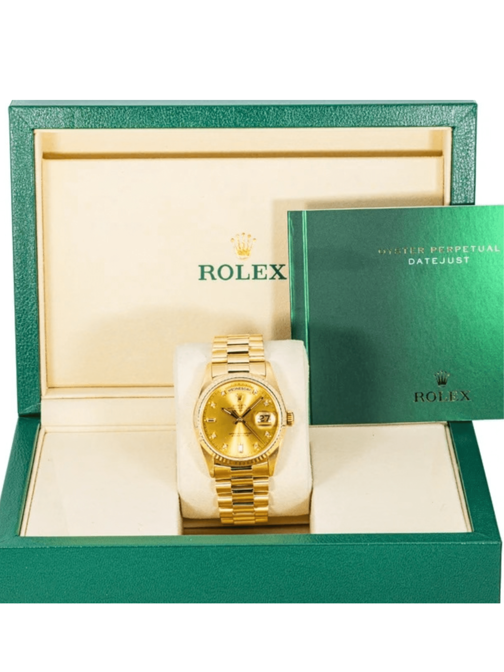 Rolex Day-Date 36 Yellow Gold Champagne Diamond Dial 18238