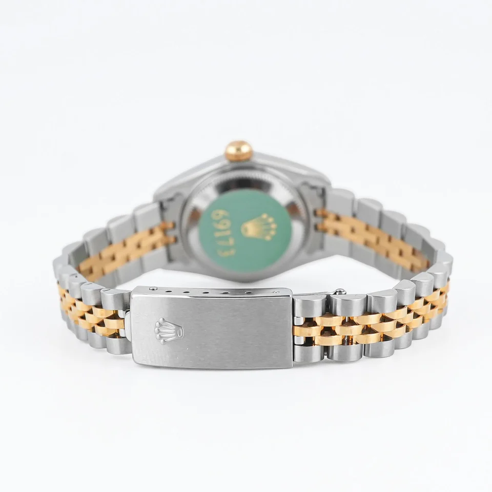 Rolex Lady-Datejust Stainless Steel and Yellow Gold Champagne Diamond Dial 69173