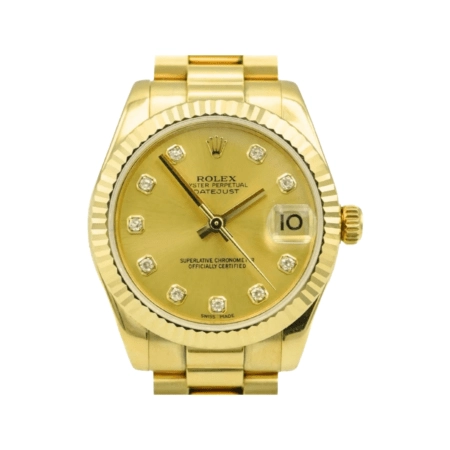 Rolex Datejust Yellow Gold Champagne Diamond Dial 178278