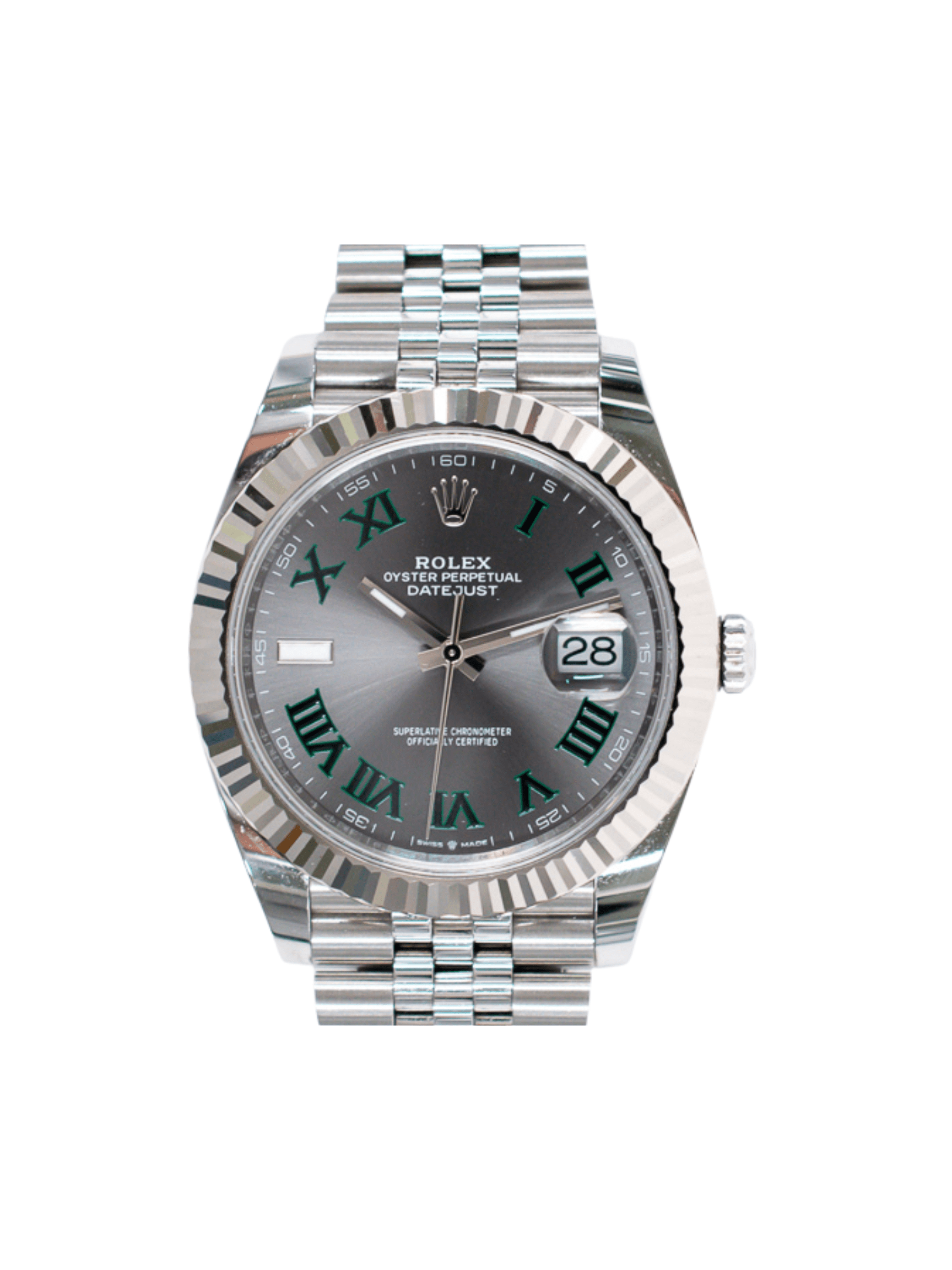 Rolex Datejust 41 Stainless Steel and White Gold Wimbledon Roman Dial 126334