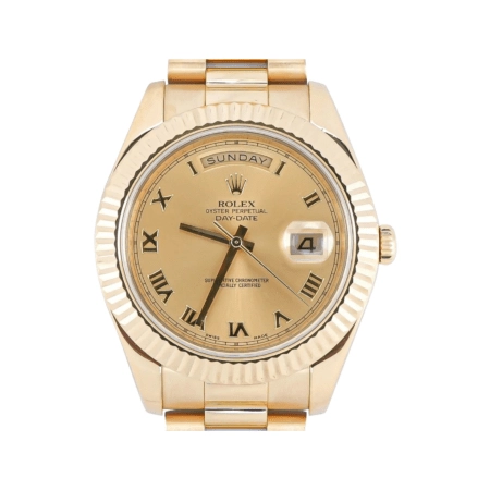 Rolex Day-Date II Yellow Gold Champagne Roman Dial 218238