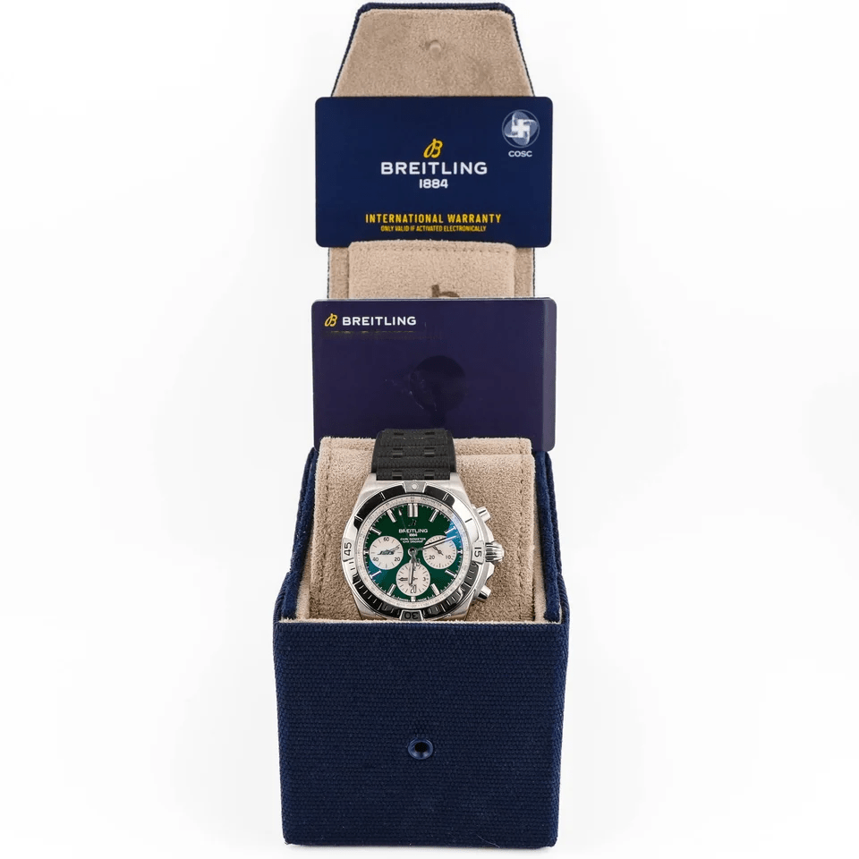 Breitling Chronomat B01 "New York Jets" Stainless Steel Green Dial AB01342B1L5S1