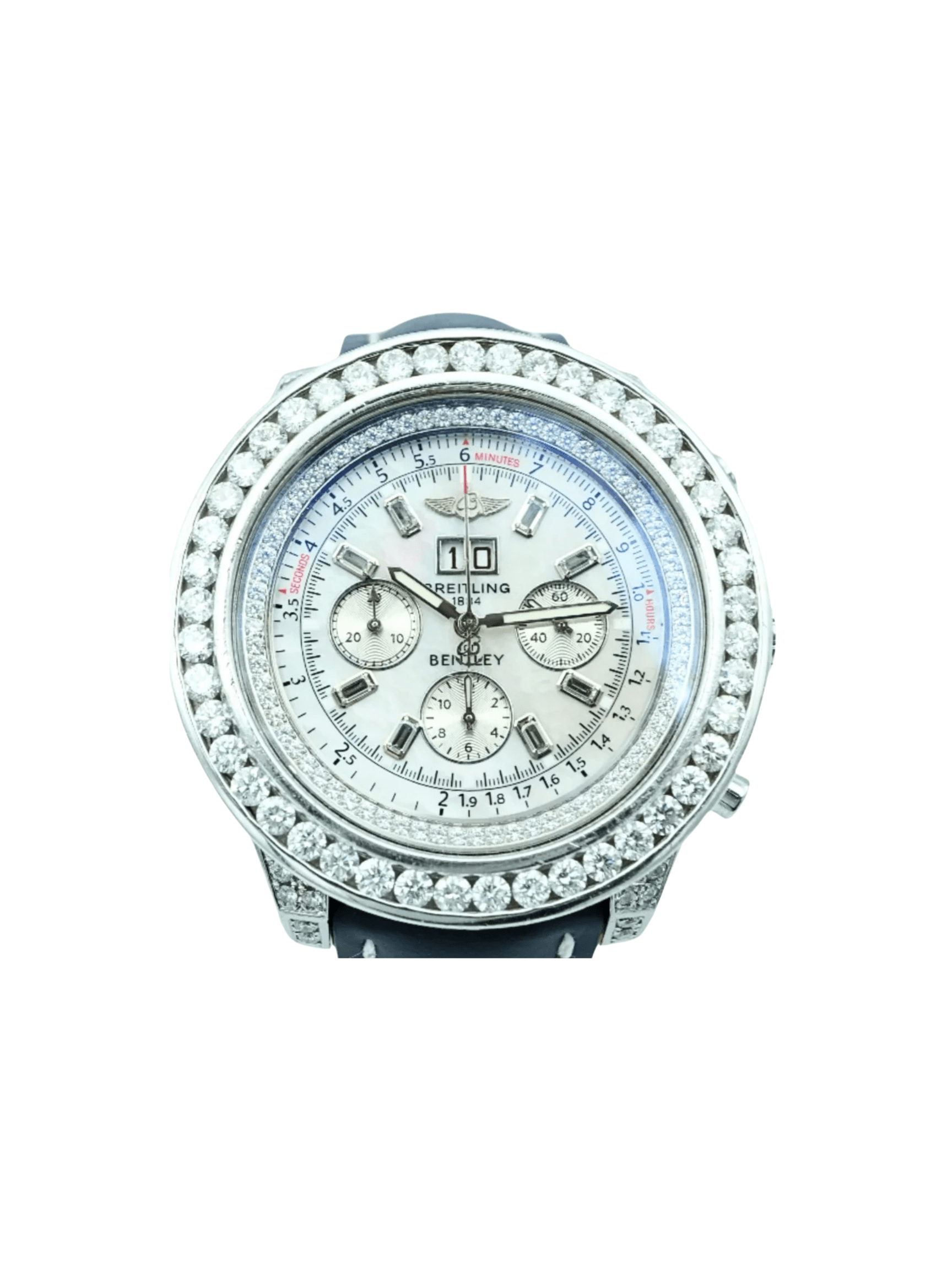 Breitling Bentley Stainless Steel Mother of Pearl Diamond Dial A44382