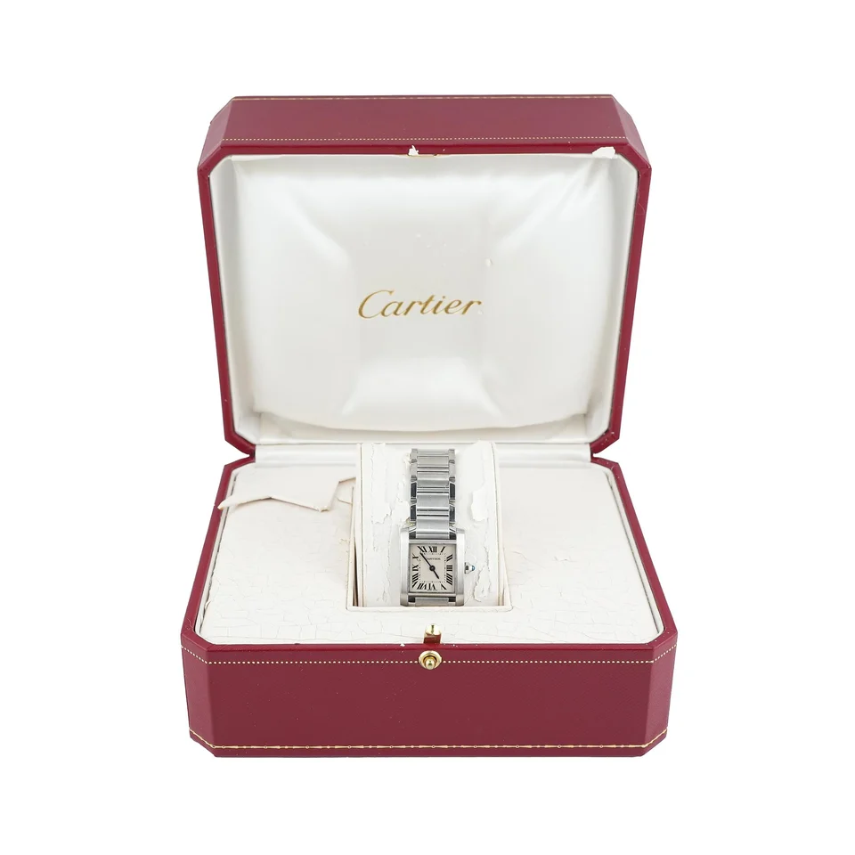Cartier Tank Française Stainless Steel Silver Roman Dial 2384