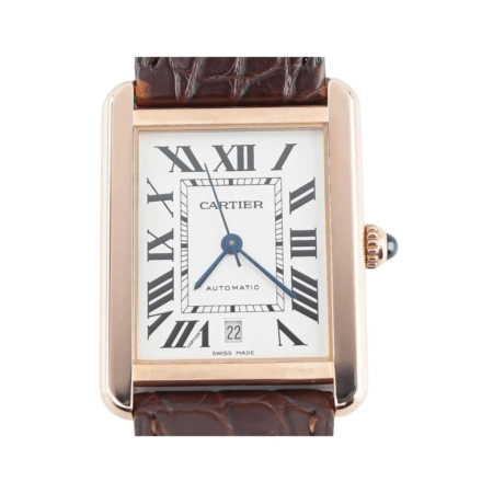 Cartier Tank Solo Rose Gold Silver Roman Dial W5200026