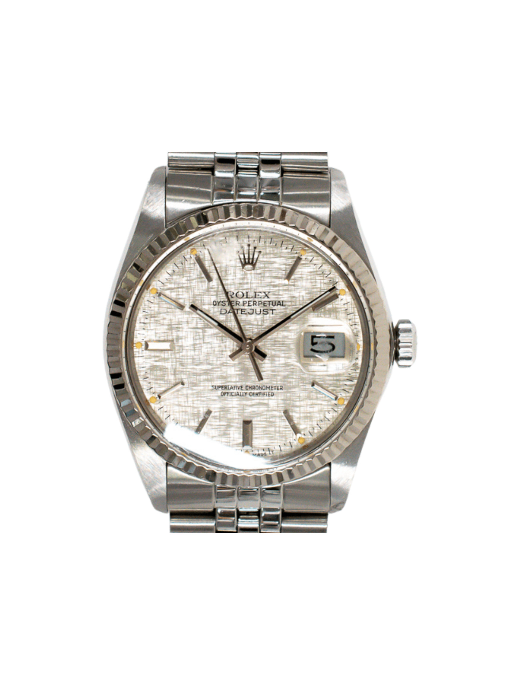 Rolex Datejust 36 Stainless Steel/White Gold Silver Dial 16014