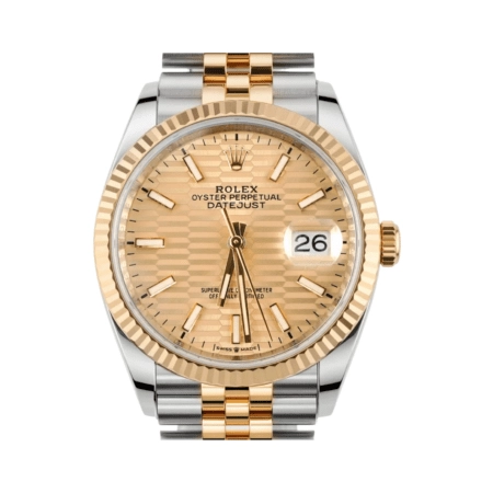 Rolex Datejust 36 Stainless Steel and Yellow Gold Golden Fluted Motif Dial 126233