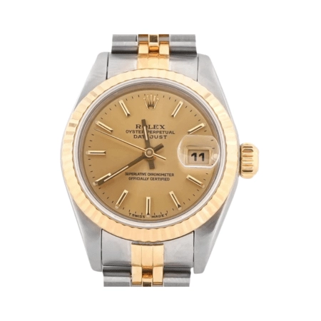 Rolex Lady-Datejust Stainless Steel and Yellow Gold Champagne Dial 69173