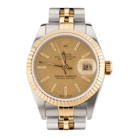 Rolex Lady-Datejust Stainless Steel and Yellow Gold Champagne Dial 79173