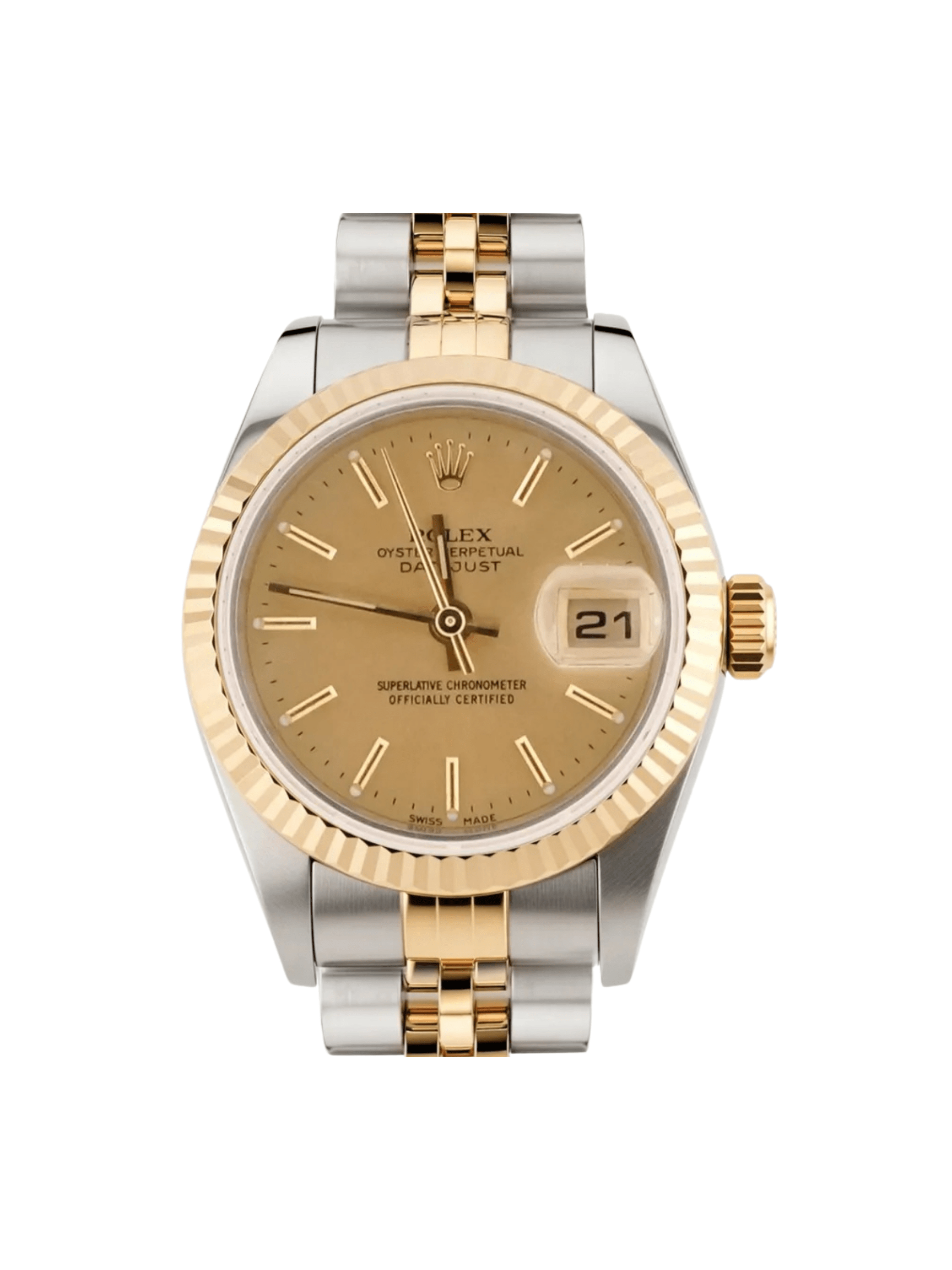 Rolex Lady-Datejust Stainless Steel and Yellow Gold Champagne Dial 79173