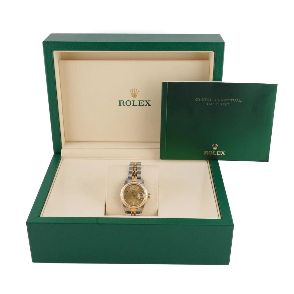 Rolex Lady-Datejust Stainless Steel and Yellow Gold Champagne Dial 79173