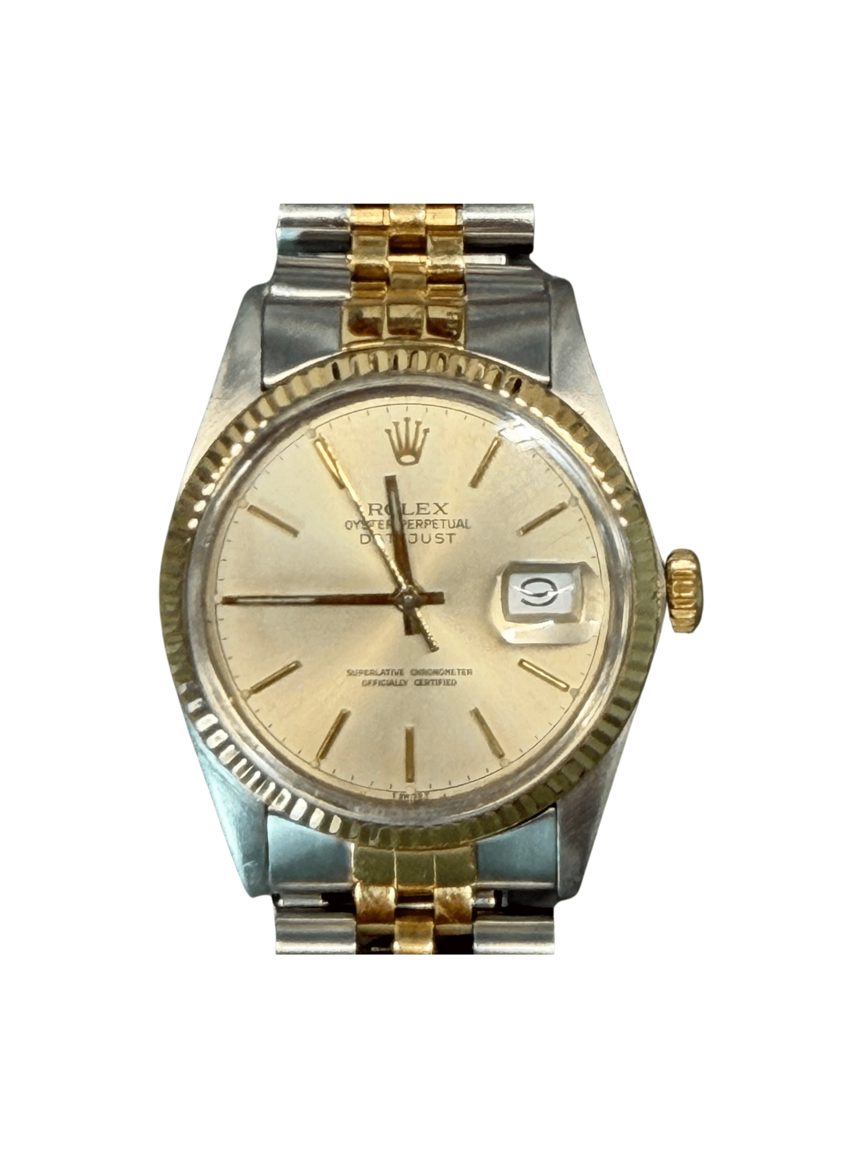 Rolex Datejust Stainless Steel and Yellow Gold Silver Dial 16013