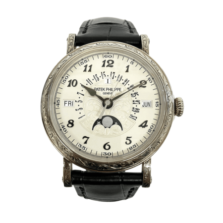 Patek Philippe Grand Complications Perpetual Calendar White Gold White Arabic Dial 5160/500G-001