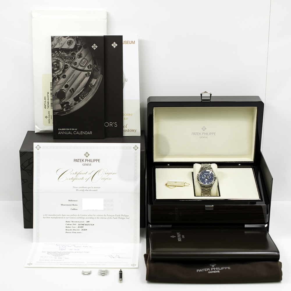 Patek Philippe Annual Calendar Moon Phase Stainless Steel Blue Arabic Dial 4947/1A-001