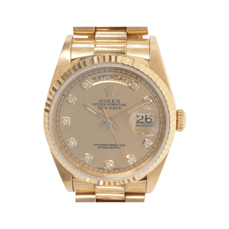 Rolex Day-Date 36 Yellow Gold Champagne Diamond Dial 18238G
