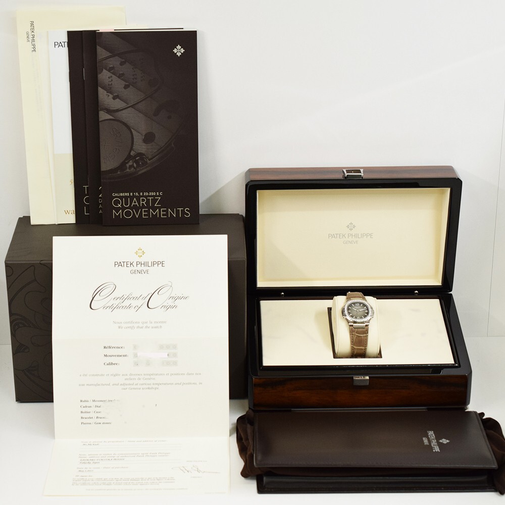 Patek Philippe Nautilus White Gold Diamond Bezel Grey Dial 7010G-012