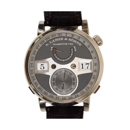 A. Lange & Söhne Zeitwerk Date White Gold Grey Arabic Dial 148.038