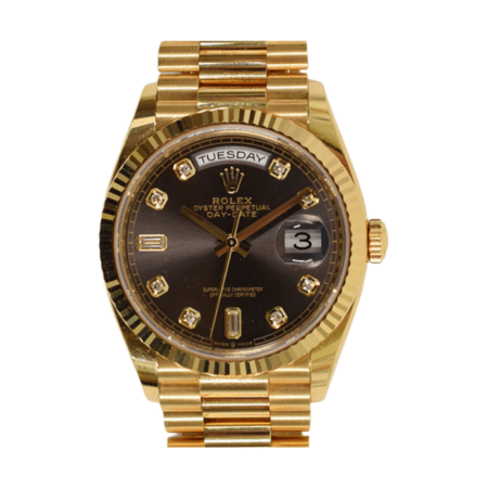 Rolex Day-Date 36 Yellow Gold Dark Grey Diamond Dial 128238