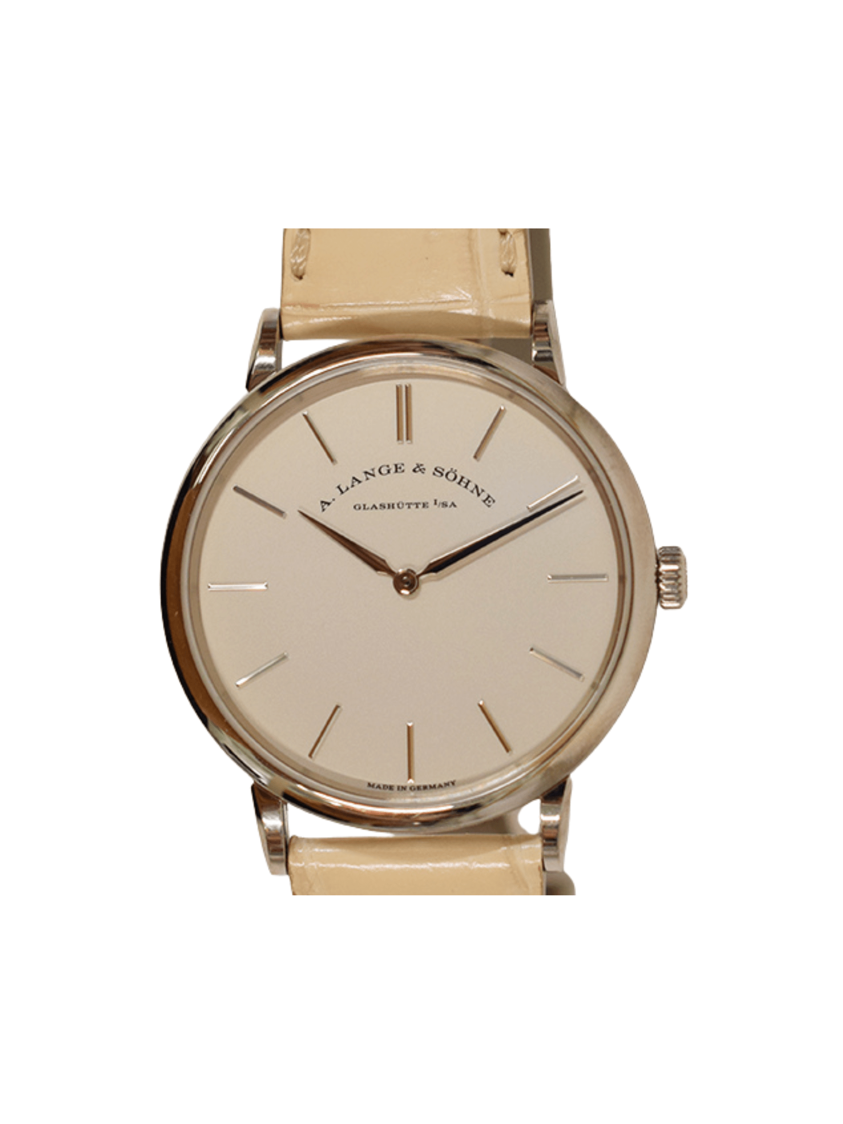 A. Lange & Söhne Saxonia Thin Silver Gold Silver Stick Dial 201.027