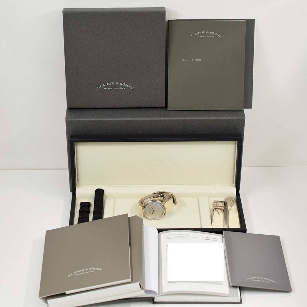 A. Lange & Söhne Saxonia Thin Silver Gold Silver Stick Dial 201.027