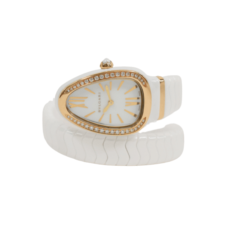 Bvlgari Pasha de Cartier Ceramic White Gold White Roman Dial SPC35WG