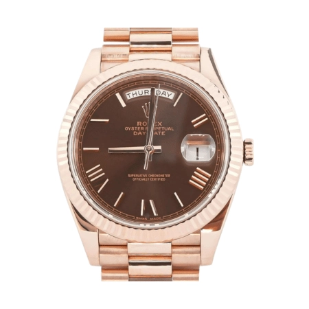 Rolex Day-Date 40 Rose Gold Brown Roman Dial 228235