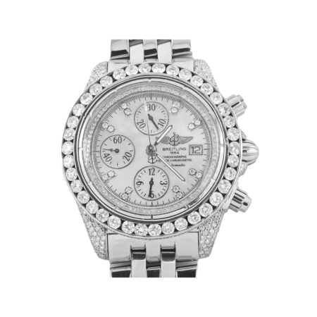 Breitling Chronomat Evolution Stainless Steel Mother of Pearl Diamond Dial A13356