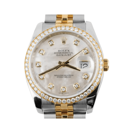 Rolex Datejust Stainless Steel and Yellow Gold Mother of Pearl Diamond Dial 116243
