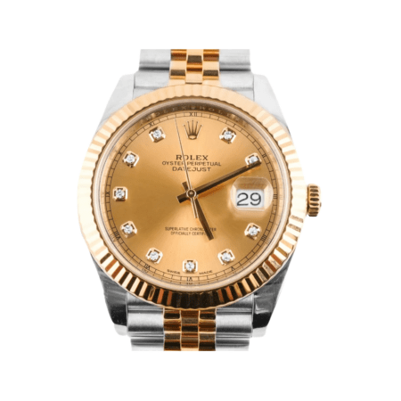 Rolex Datejust Stainless Steel and Yellow Gold Champagne Diamond Dial 126333