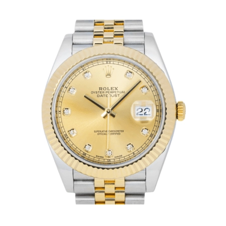 Rolex Datejust Stainless Steel and Yellow Gold Champagne Diamond Dial 126333