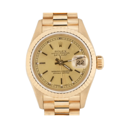 Rolex Lady-Datejust Yellow Gold Champagne Stick Dial 69178
