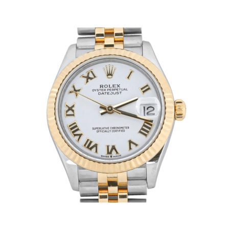 Rolex Datejust 31 Stainless Steel and Yellow Gold White Roman Dial 278273