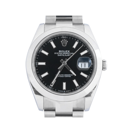 Rolex Datejust 41 Stainless Steel Black Stick Dial 126300