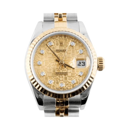 Rolex Lady-Datejust Stainless Steel and Yellow Gold Champagne Diamond Dial 79173