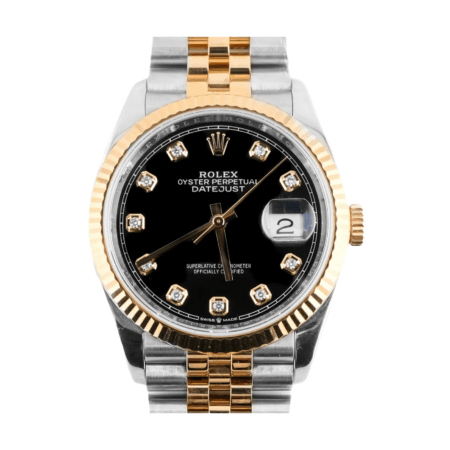 Rolex Datejust Stainless Steel and Yellow Gold Black Diamond Dial 126233