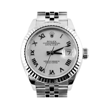 Rolex Lady-Datejust Stainless Steel and White Gold Silver Roman Dial 279174