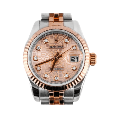 Rolex Lady-Datejust Stainless Steel and Rose Gold Pink Jubilee Diamond Dial 179171