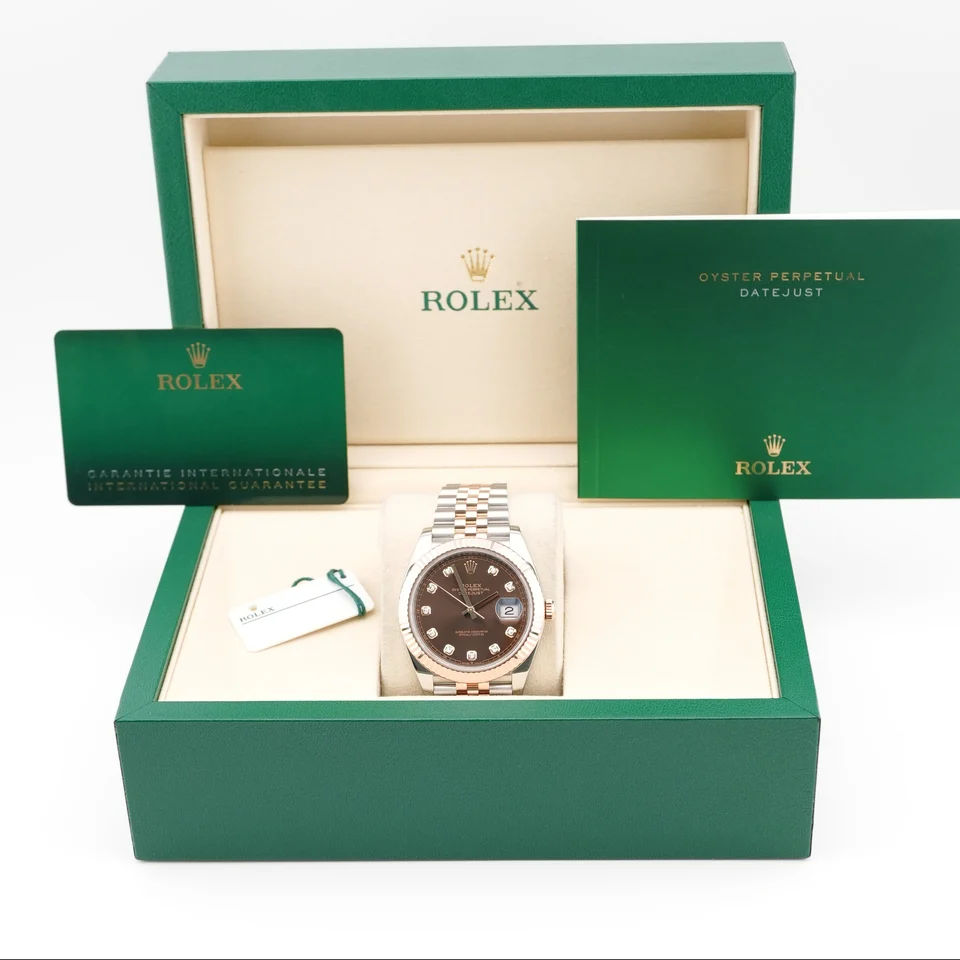 Rolex Datejust Stainless Steel and Rose Gold Brown Diamond Dial 126331