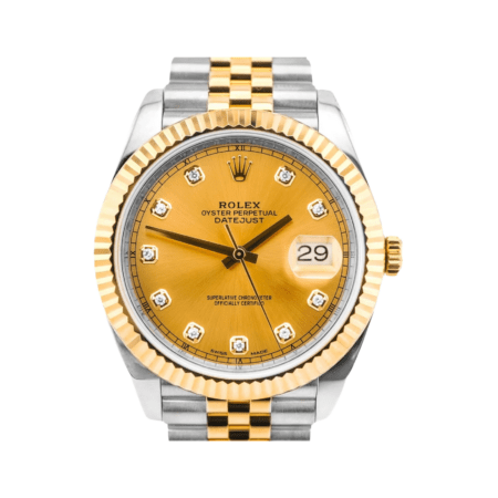 Rolex Datejust Steel and Yellow Gold Champagne Diamond Dial 126333