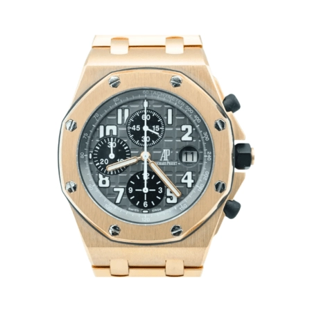 Audemars Piguet Royal Oak Offshore Chronograph Rose Gold Guilloche Grey Arabic Dial 25940OK.OO.D002CA.01