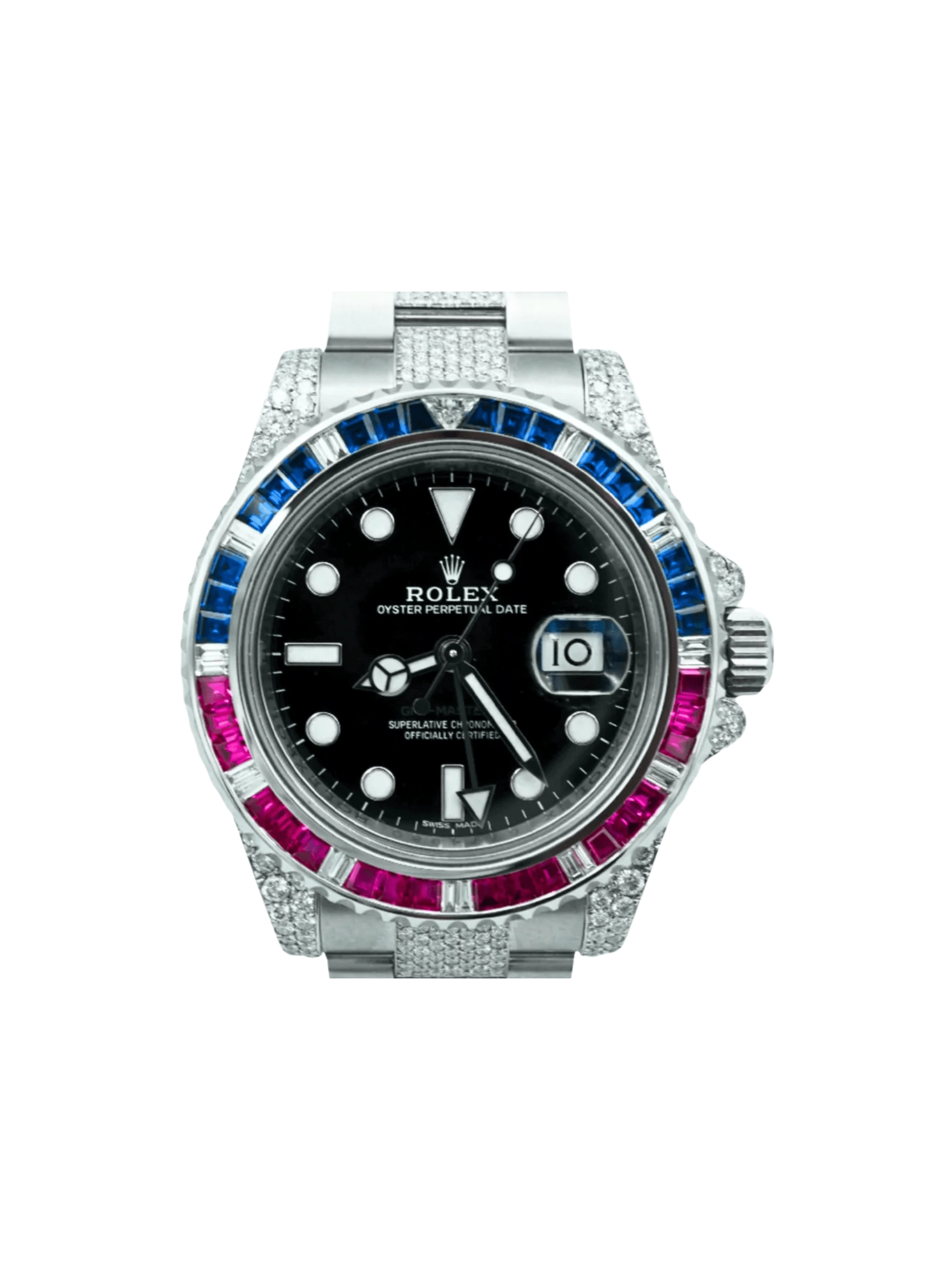 Rolex GMT-Master II Stainless Steel Diamond Black Dial 116710LN