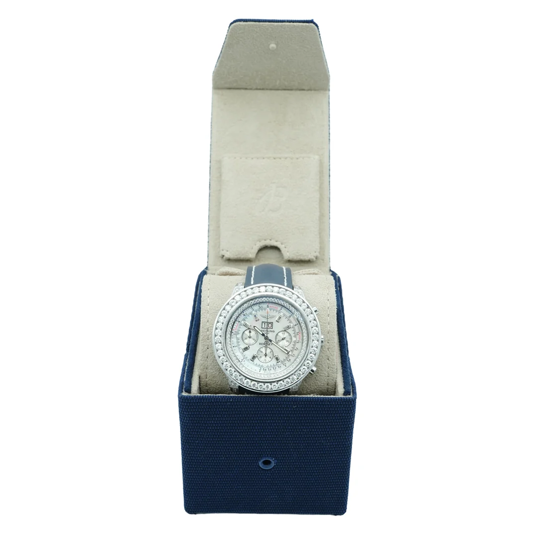 Breitling Bentley Stainless Steel Mother of Pearl Diamond Dial A44382