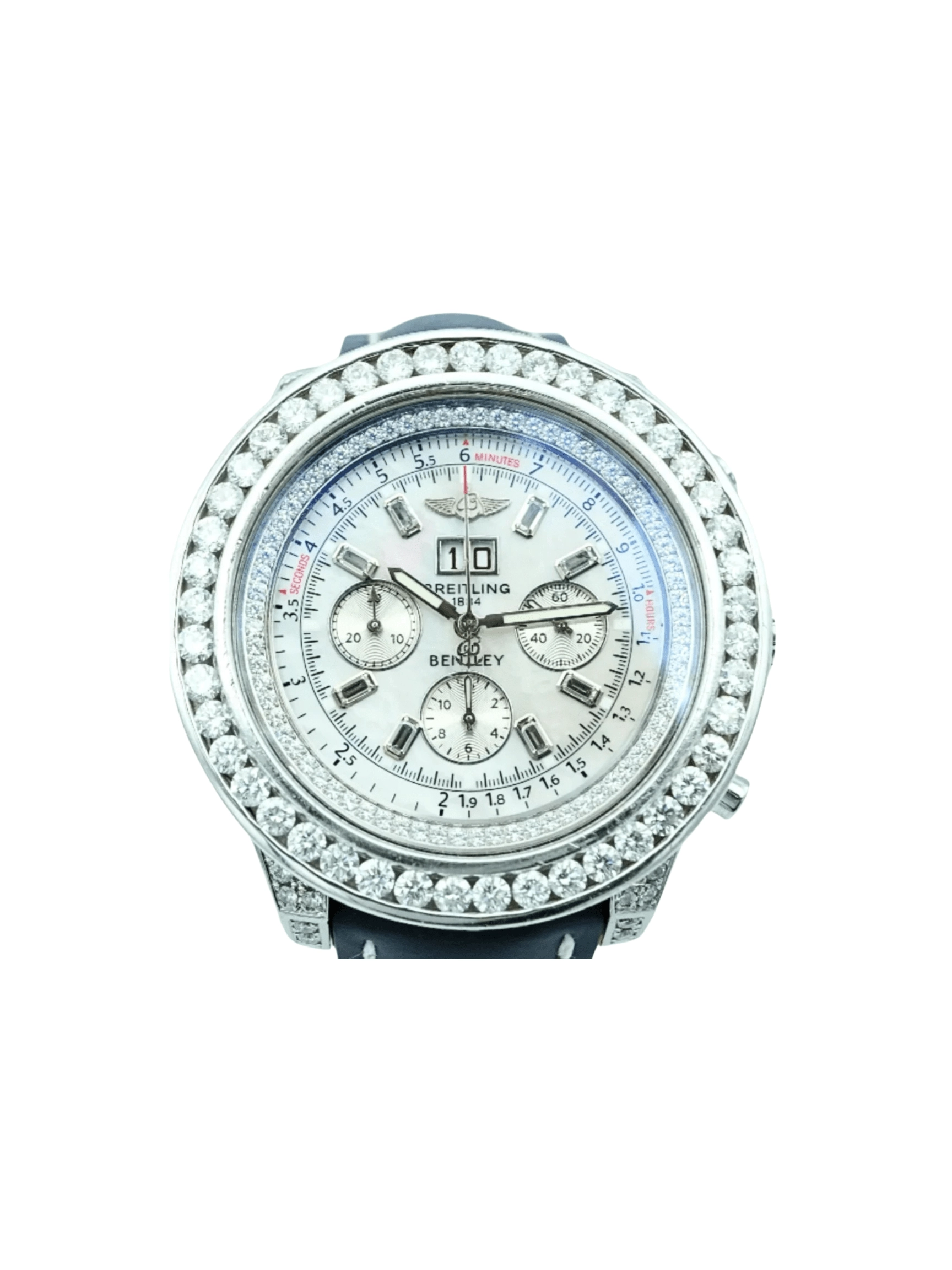 Breitling Bentley Stainless Steel Mother of Pearl Diamond Dial A44382