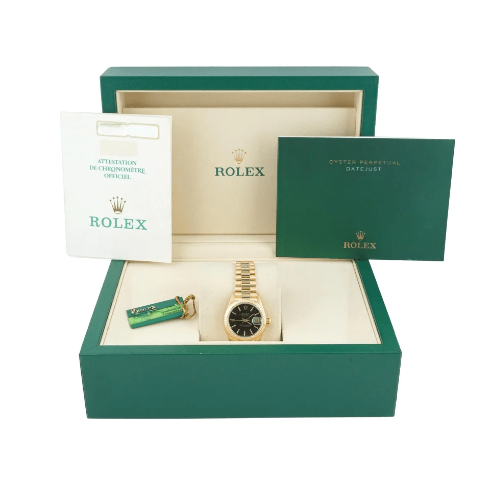 Rolex Lady-Datejust Yellow Gold Black Dial 69178