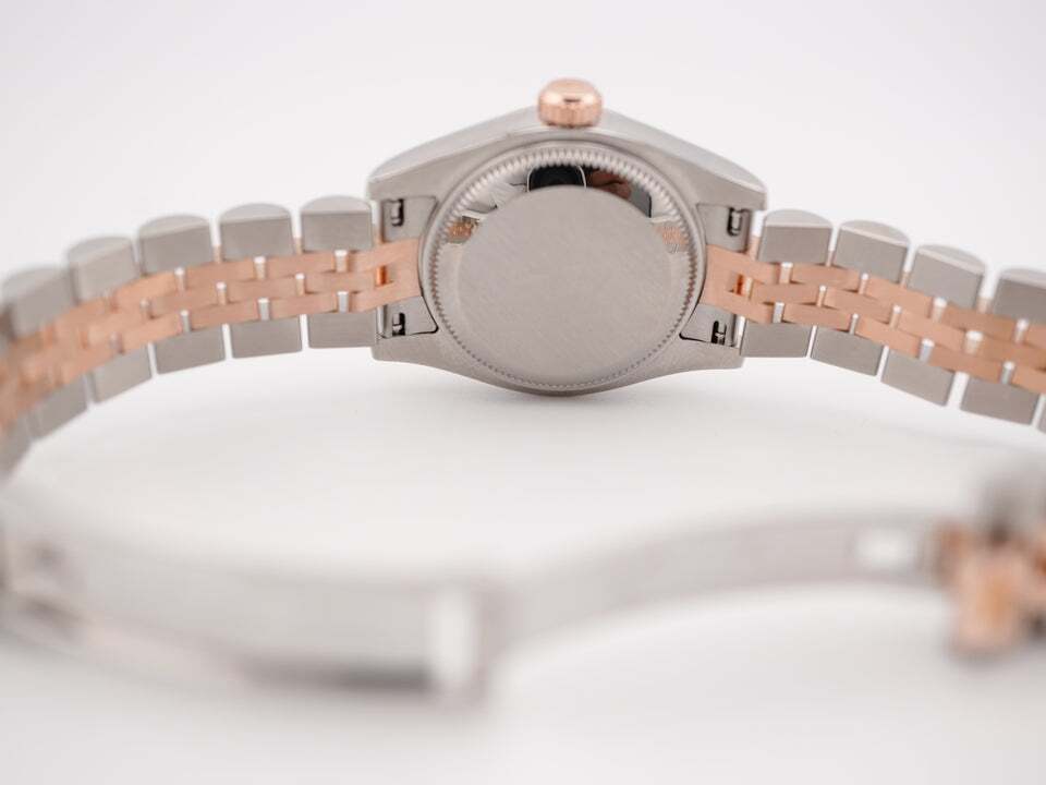Rolex Lady-Datejust Stainless Steel and Rose Gold Black Jubilee Diamond Dial 179171
