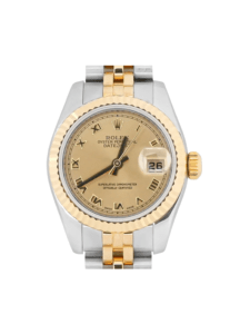 Rolex Lady-Datejust Stainless Steel and Yellow Gold Champagne Roman Dial 179173