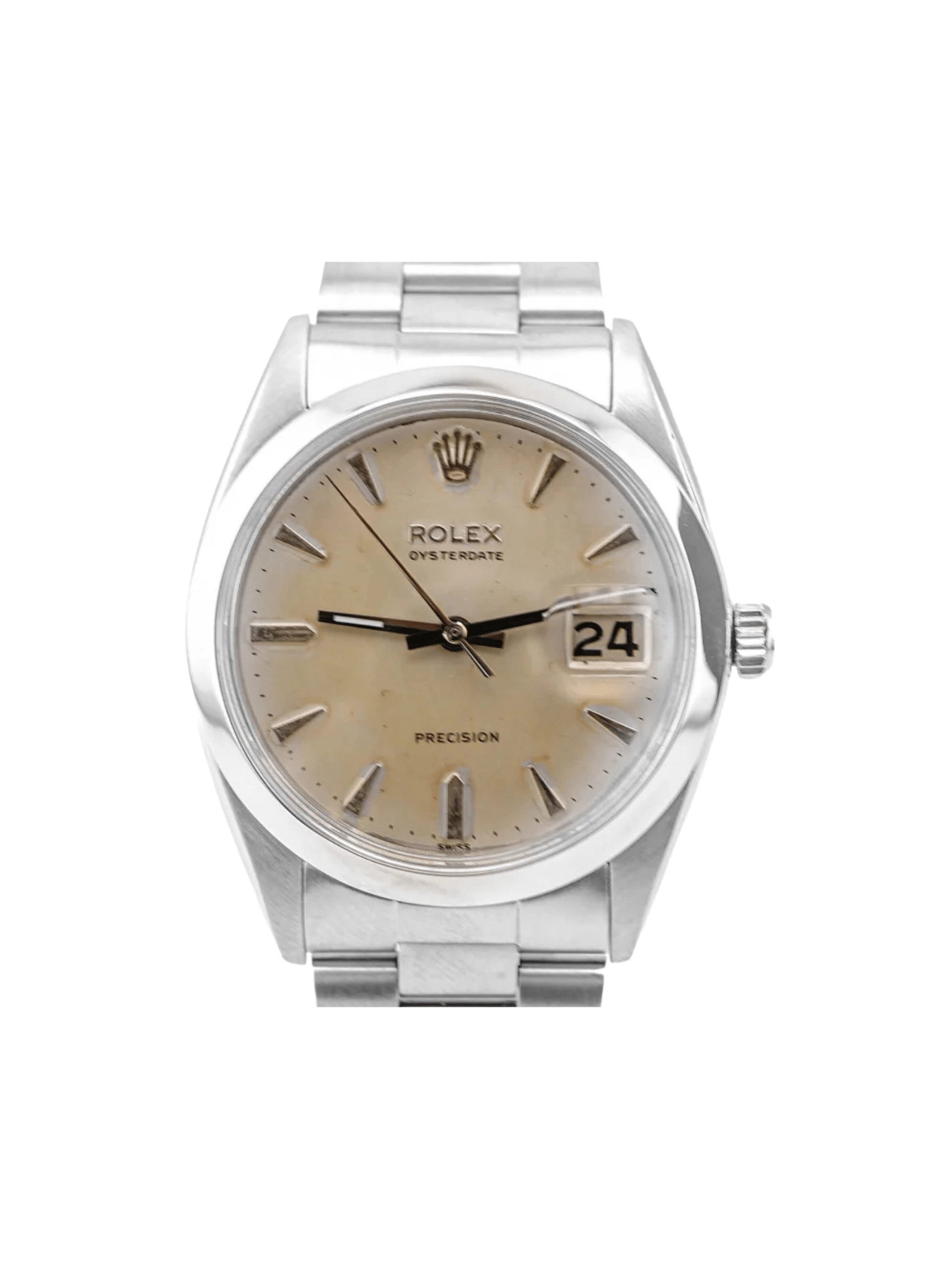 Rolex Oyster Date Precision Stainless Steel White Dial 6694