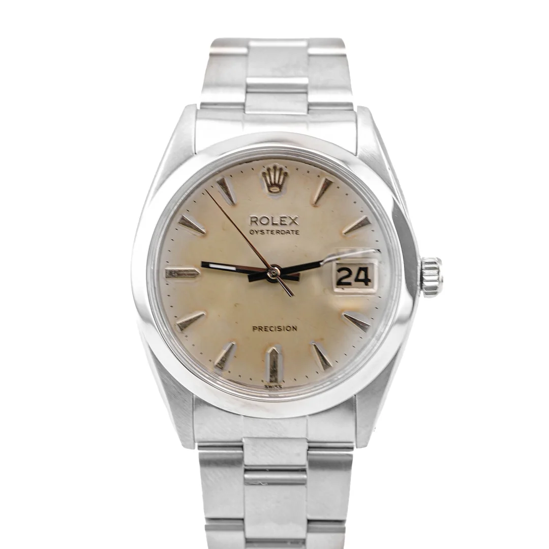Rolex Oyster Date Precision Stainless Steel White Dial 6694